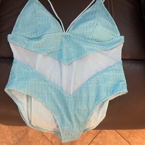 Light Blue One-Piece Swimsuit